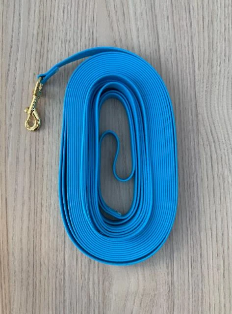 Large 9-meter dog leash, made of hexa biothane [azure blue] – photo 3